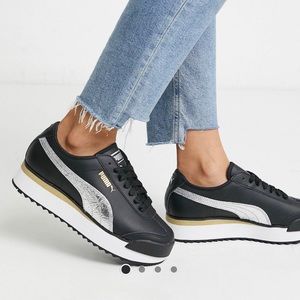 Puma Roma Amor~ Black with metallic strip